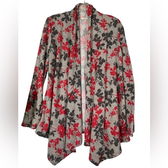 12 pm by Mon Ami Floral Open Cardigan Size L Long Sleeved - Picture 1 of 6